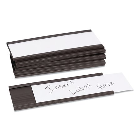 U Brands Magnetic Card Holders, 6 x 2, Black, PK10 5160U00-15
